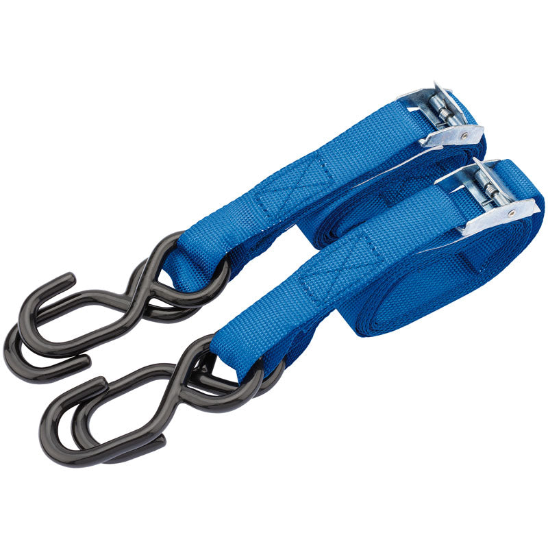 Draper Ratcheting Tie Down Straps, 2.5m x 25mm, 125kg (2 Piece) DRA-60962