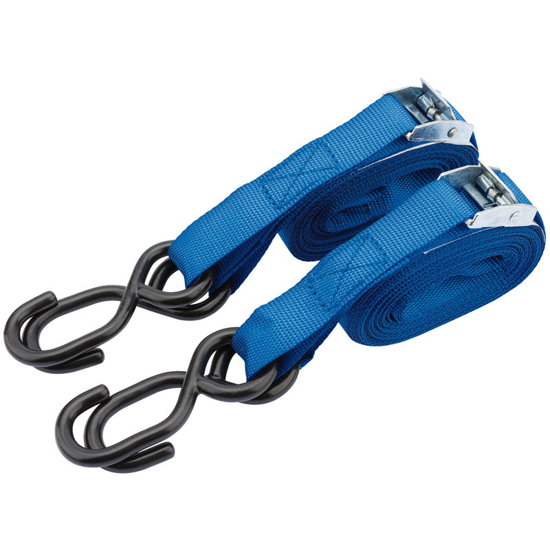 Draper Ratcheting Tie Down Straps, 5.0m x 25mm, 125kg (2 Piece) DRA-60963