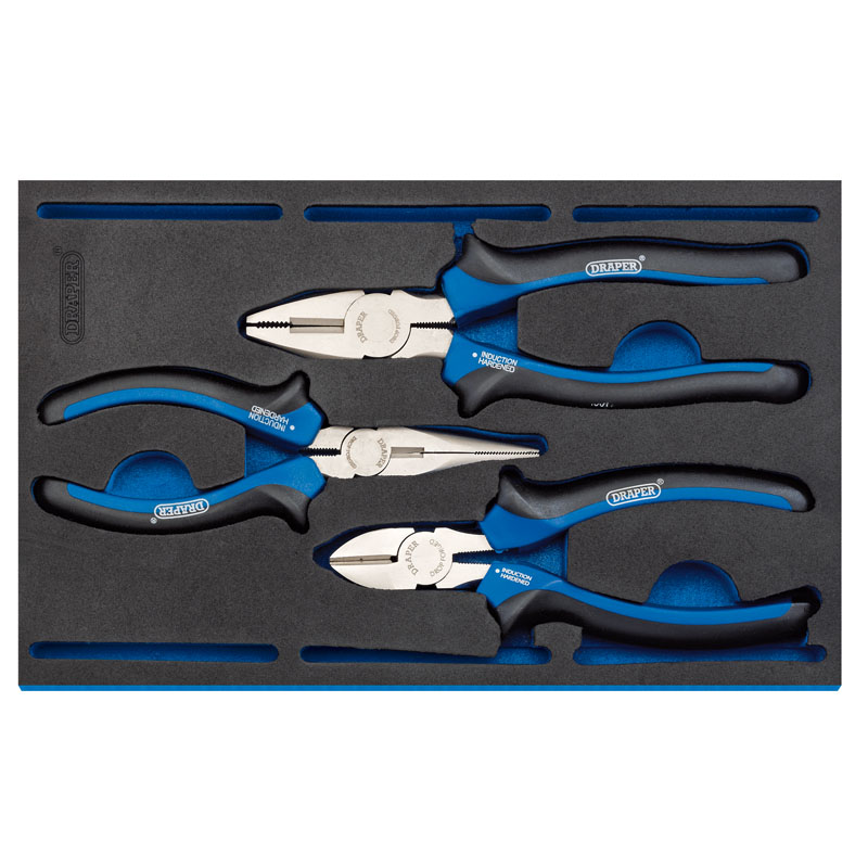 Draper Plier Set in 1/4 Drawer EVA Insert Tray (3 Piece) DRA-63301