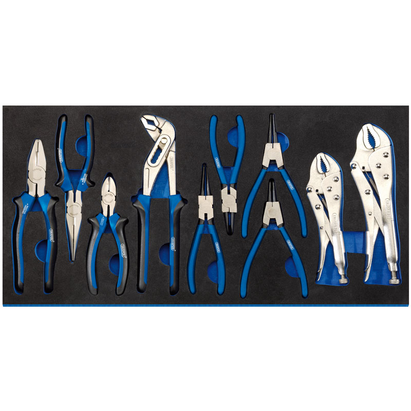 Draper Plier Set in Full Drawer EVA Insert Tray (10 Piece) DRA-63313