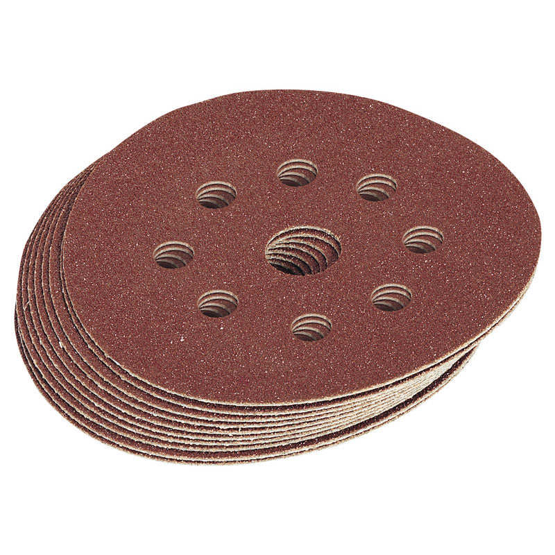 Draper Assorted Grit Hook and Loop Sanding Discs, 125mm (Pack of 10) DRA-63372