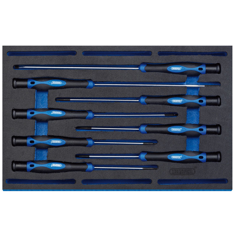 Draper Extra Long Precision Screwdriver Set in 1/4 Drawer EVA Insert Tray (8 Piece) DRA-63399