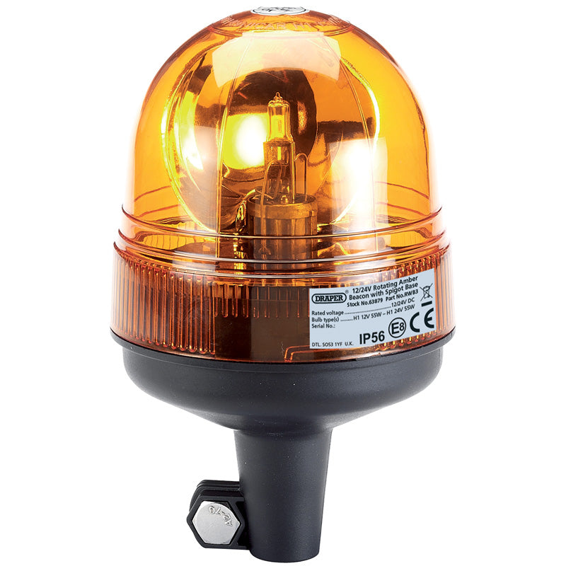 Draper 12/24V Spigot Base Rotating Beacon DRA-63879