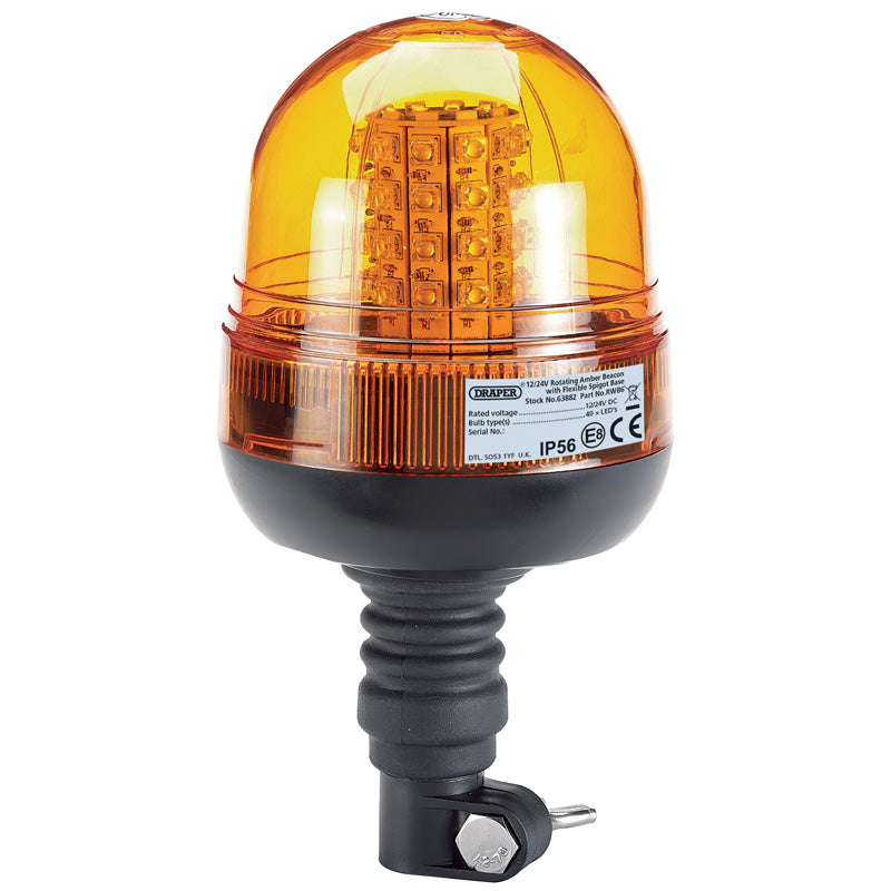 Draper 12/24V LED Flexible Spigot Beacon, 400 Lumens DRA-63882