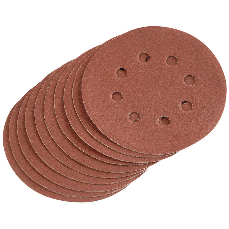 Draper Hook and Loop Sanding Discs, 125mm, 240 Grit (Pack of 10) DRA-64040