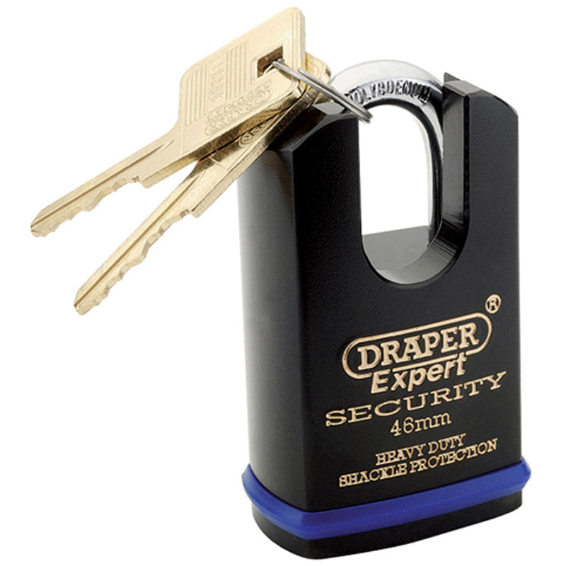 Draper Heavy Duty Padlock and 2 Keys with Shrouded Shackle, 46mm DRA-64196