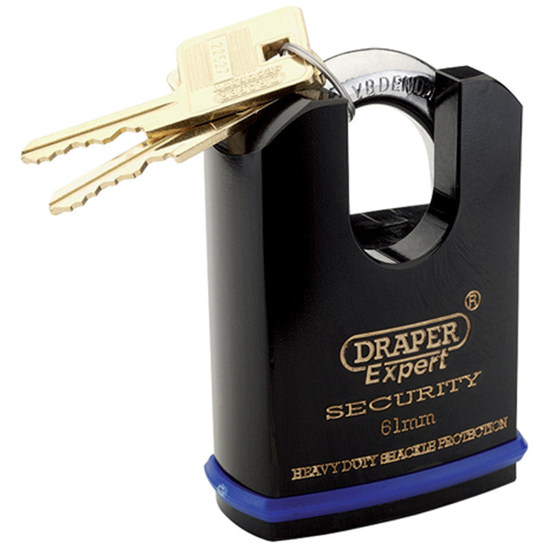 Draper Heavy Duty Padlock and 2 Keys with Shrouded Shackle, 61mm DRA-64198