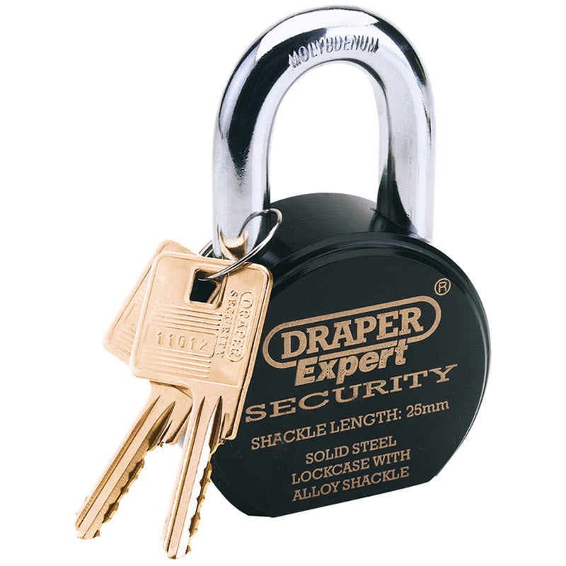 Draper Heavy Duty Stainless Steel Padlock and 2 Keys, 63 x 25mm DRA-64206