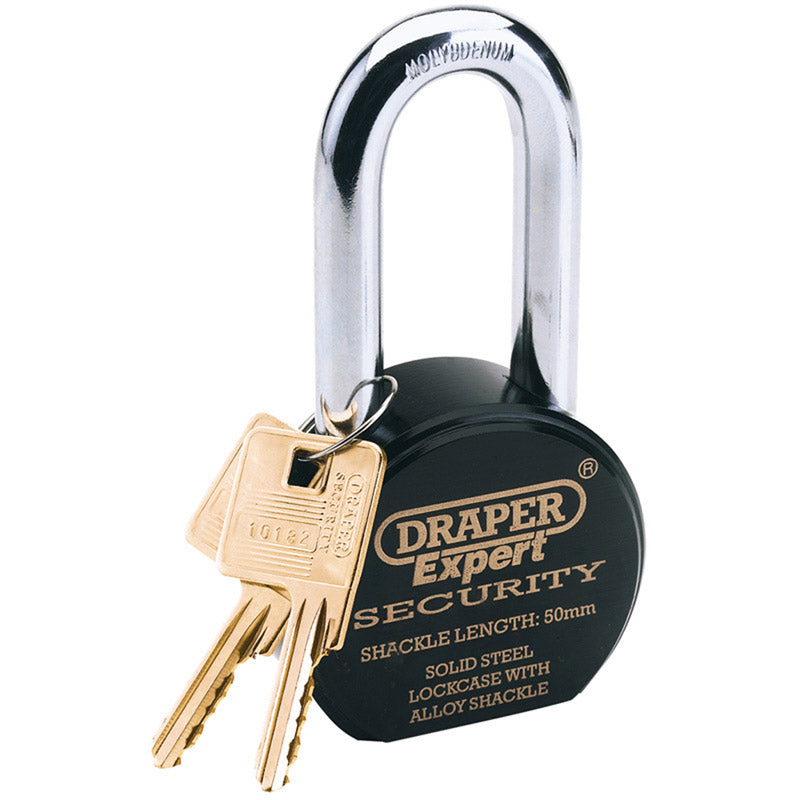 Draper Heavy Duty Stainless Steel Padlock and 2 Keys, 63 x 50mm DRA-64207