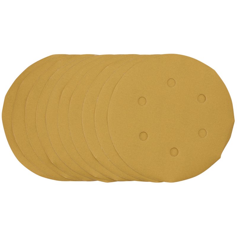Draper Gold Sanding Discs with Hook & Loop, 150mm, 400 Grit (Pack of 10) DRA-64282