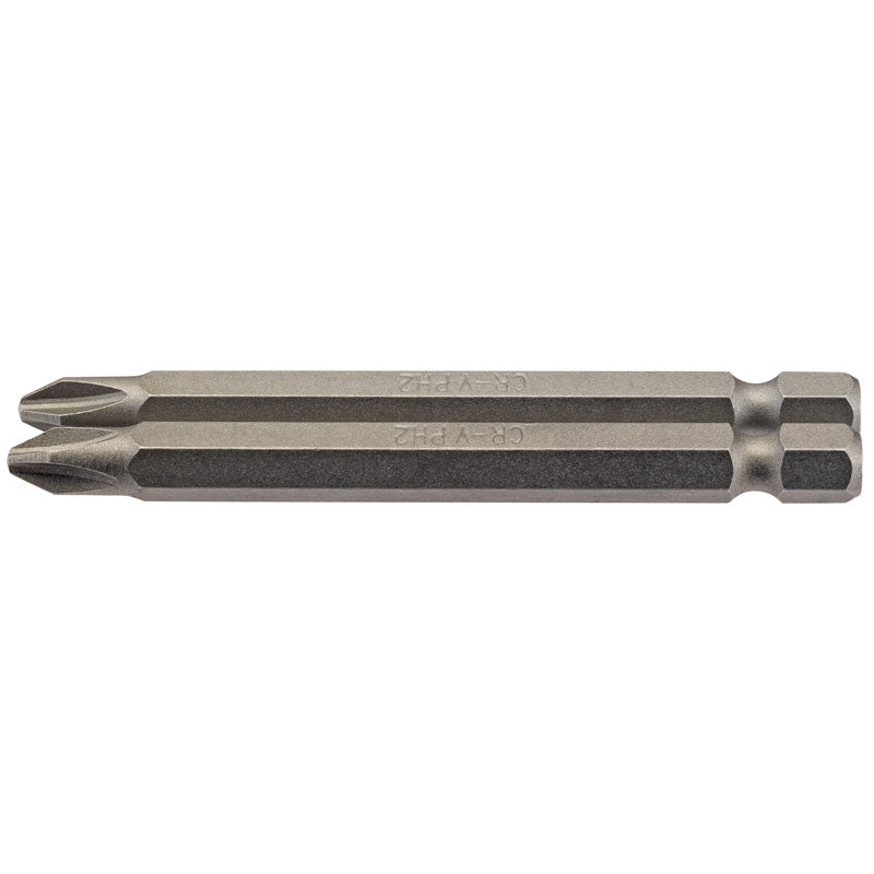 Draper Cross Slot Insert Bit, 1/4" Hex, 75mm Long, No.2 (Pack of 2) DRA-64315