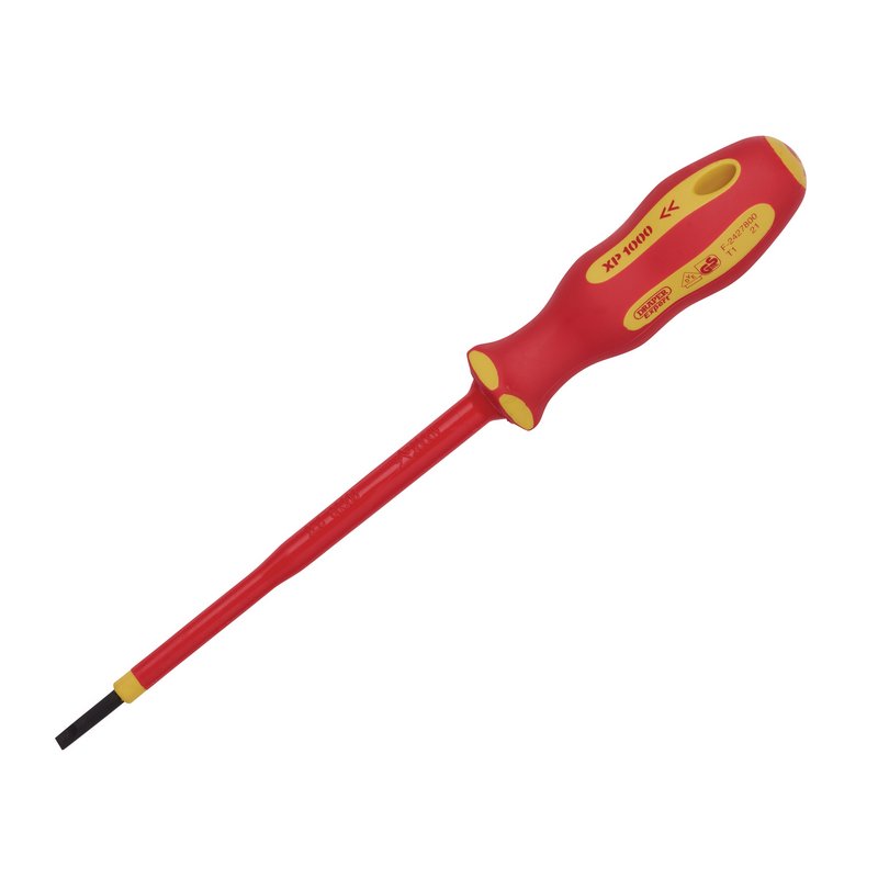 Draper XP1000 VDE Plain Slot Screwdriver, 3.0 x 100mm DRA-64368