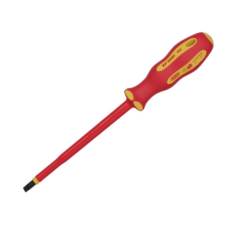Draper XP1000 VDE Plain Slot Screwdriver, 6.5 x 150mm DRA-64422