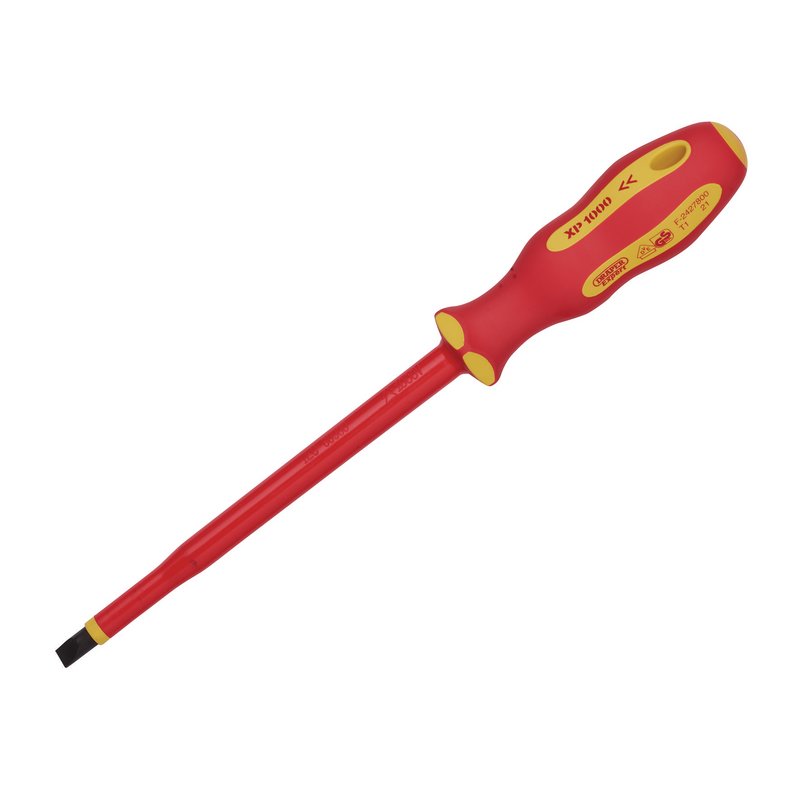 Draper XP1000 VDE Plain Slot Screwdriver, 8.0 x 175mm DRA-64426