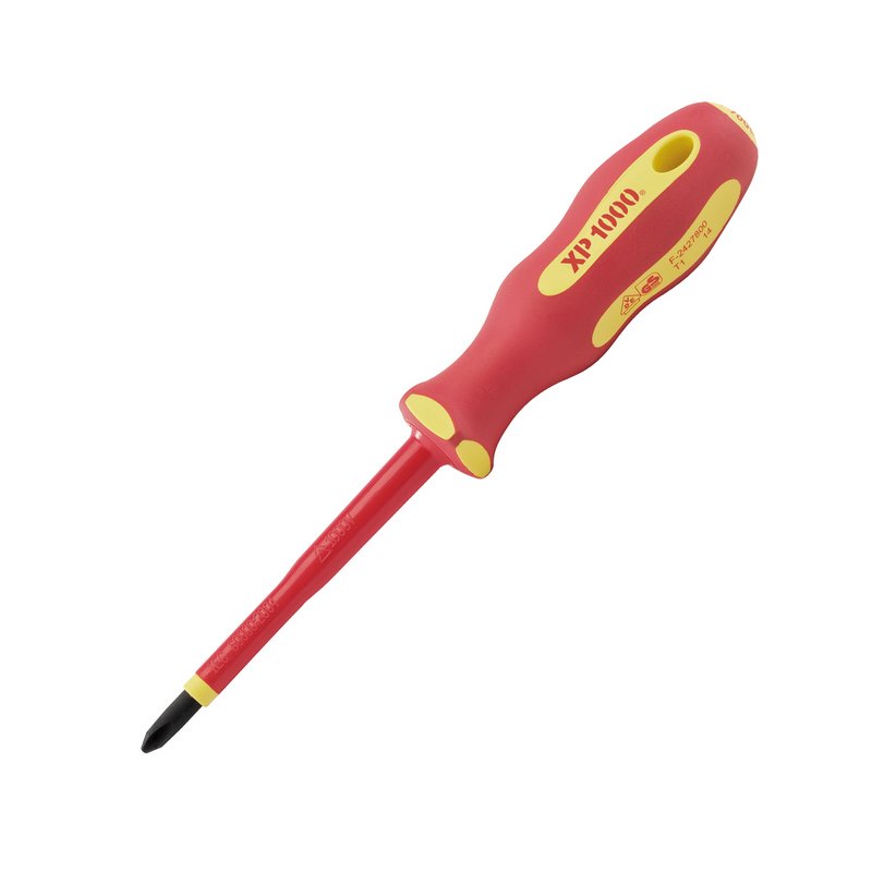 Draper XP1000 VDE Cross Slot Screwdriver, No.2 x 100mm DRA-64432