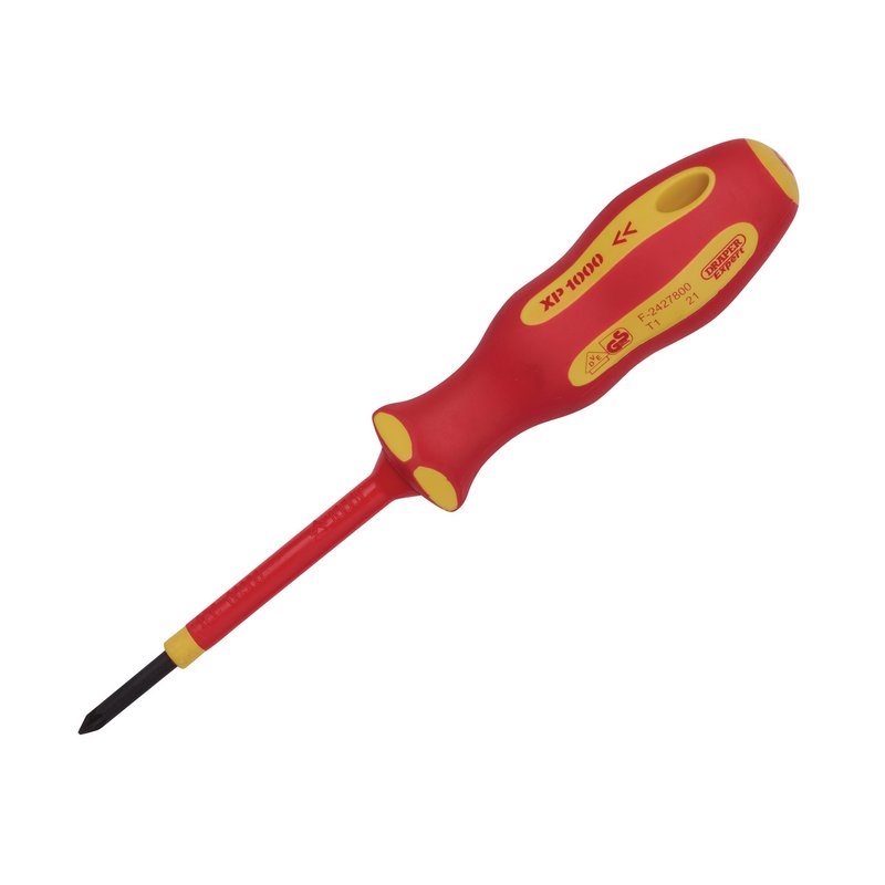 Draper XP1000 VDE PZ Type Screwdriver, No.0 x 60mm DRA-64476