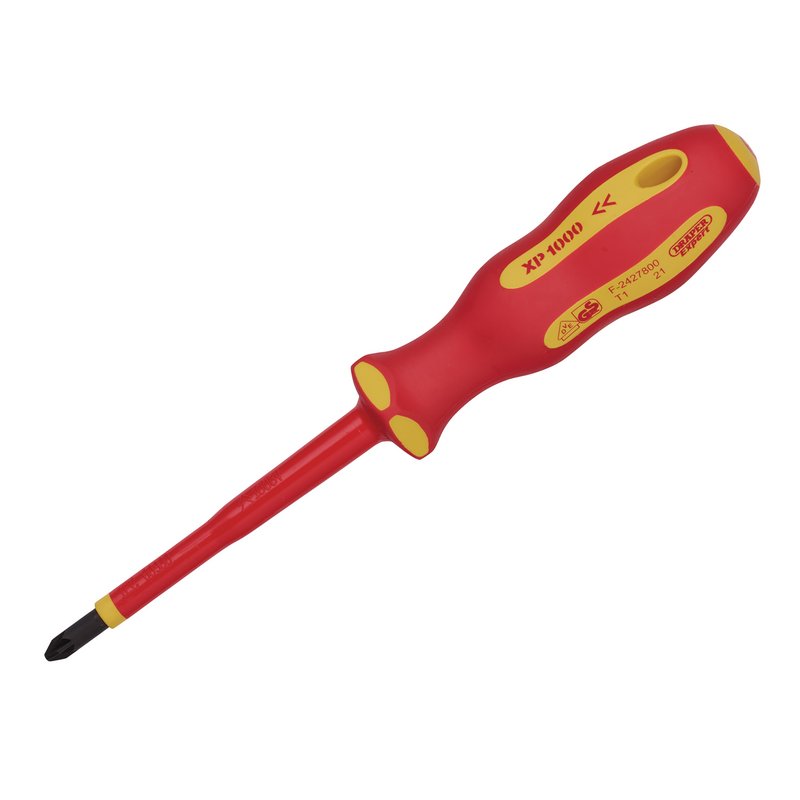 Draper XP1000 VDE PZ Type Screwdriver, No.2 x 100mm DRA-64484