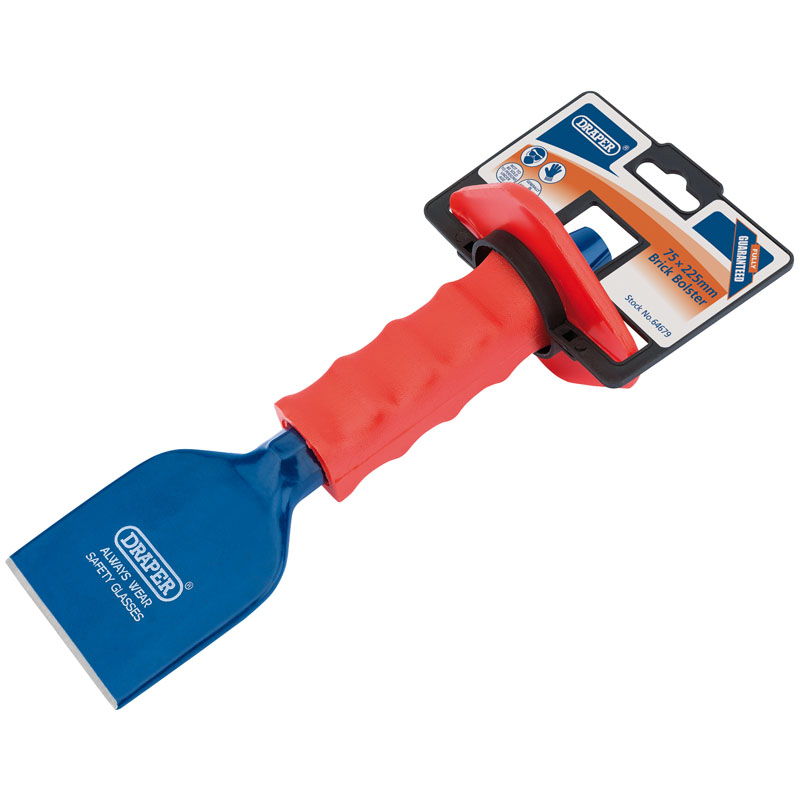 Draper Brick Bolster with Hand Guard, 225 x 75mm (Display Packed) DRA-64679