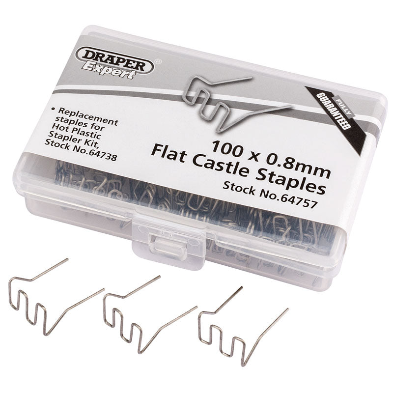 Draper 0.8mm Flat Castle Staples (50) DRA-64757