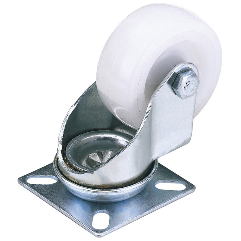 Draper Swivel Plate Fixing Nylon Wheel, 100mm Diameter, S.W.L. 125kg DRA-65503