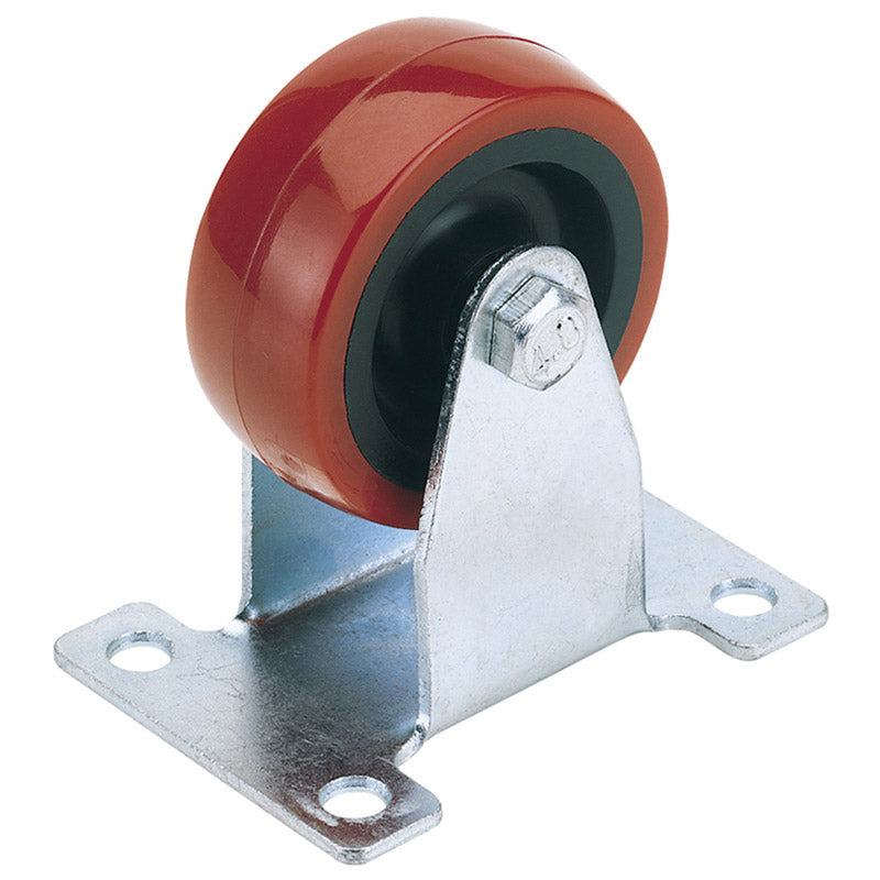 Draper Fixed Plate Fixing Polyurethane Wheel, 50mm Diameter, S.W.L. 75kg DRA-65512