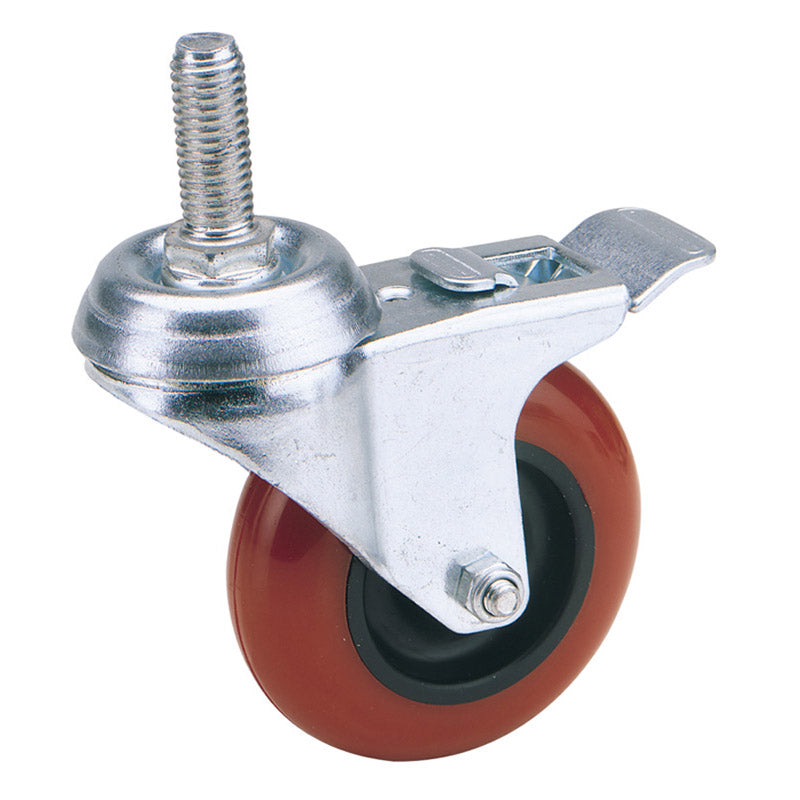 Draper Swivel Bolt Fixing Polyurethane Wheel with Brake, 100mm Diameter, S.W.L. 125kg DRA-65521