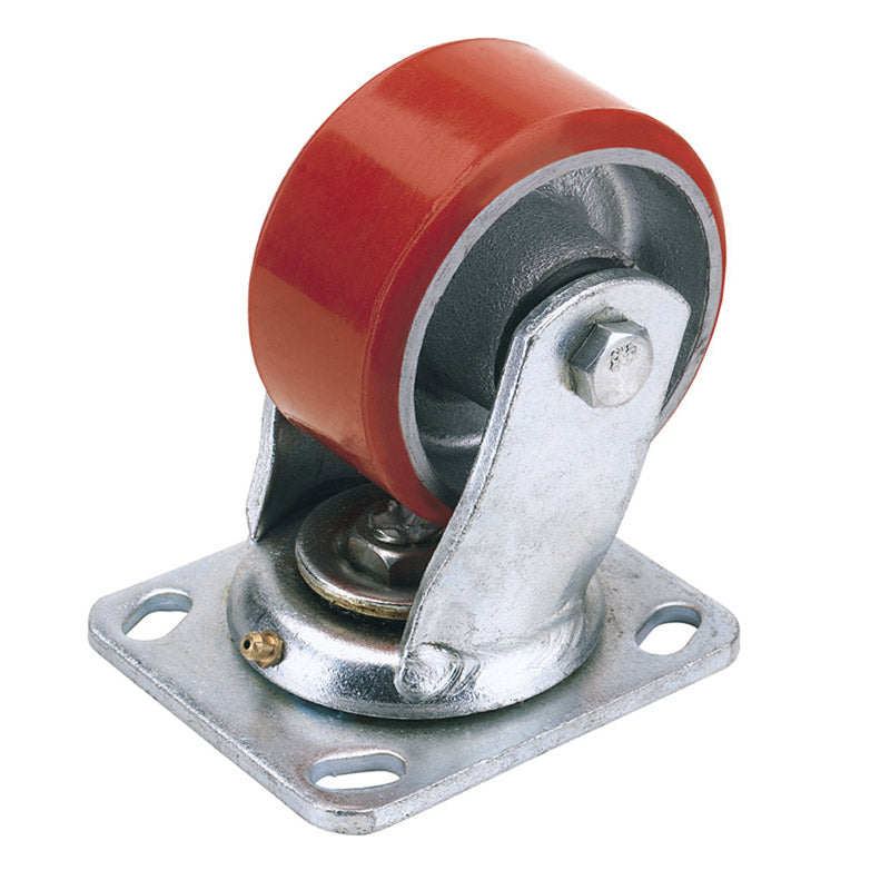 Draper Swivel Plate Fixing Heavy Duty Polyurethane Wheel, 200mm Diameter, S.W.L. 500kg DRA-65532