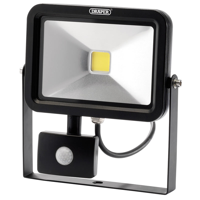 Draper COB LED Slimline Wall Mounted Floodlight with PIR Sensor, 20W, 1,300 Lumens DRA-66037