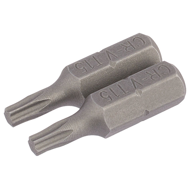 Draper TX-STAR® ; Insert Bit, 1/4" Hex, 25mm Long, T15 (Pack of 2) DRA-66429