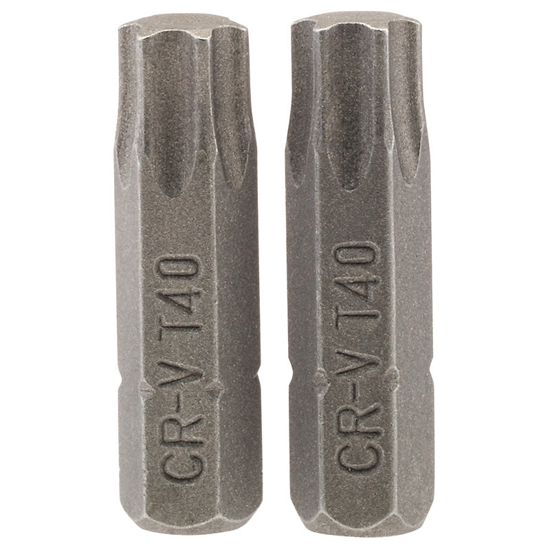 Draper TX-STAR® ; Insert Bit, 1/4" Hex, 25mm Long, T40 (Pack of 2) DRA-66437