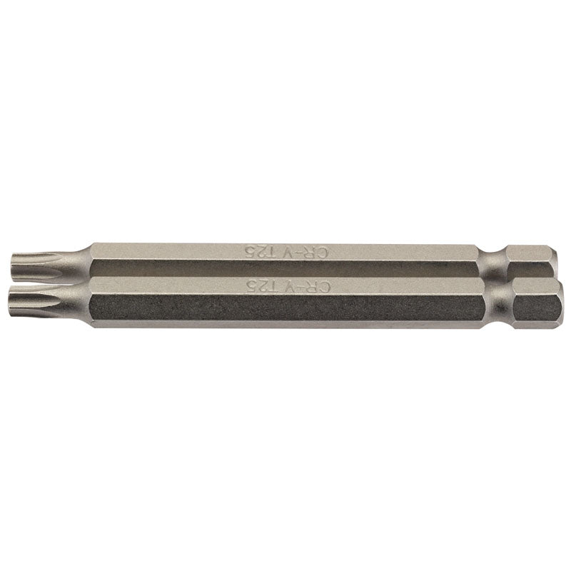 Draper TX-STAR® ; Insert Bit, 1/4" Hex, 75mm Long, T25 (Pack of 2) DRA-66849