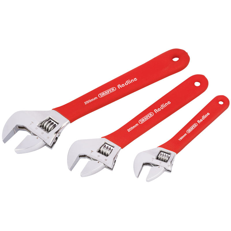 Draper Redline™ ; Soft Grip Adjustable Wrench Set (3 Piece) DRA-67634