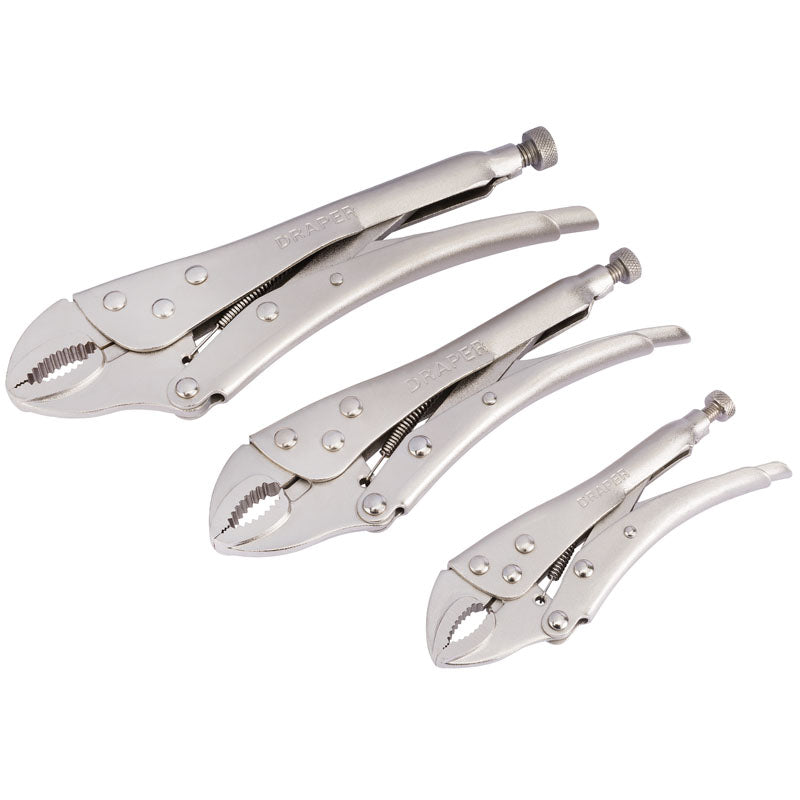 Draper Self Grip Curved Jaw Pliers Set (3 Piece) DRA-67825