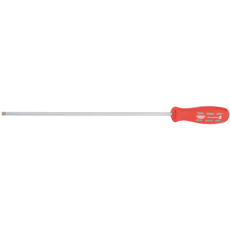 Draper Plain Slot Parallel Tip Long Reach Mechanic's Screwdriver, 250 x 5.0mm (Sold Loose) DRA-67856