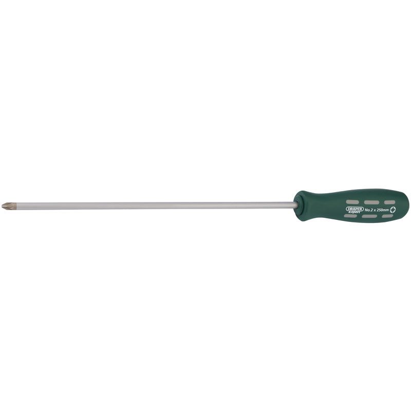 Draper Long Reach Mechanic's/Engineers PZ Type Screwdriver, No.2 x 250mm (Sold Loose) DRA-67867