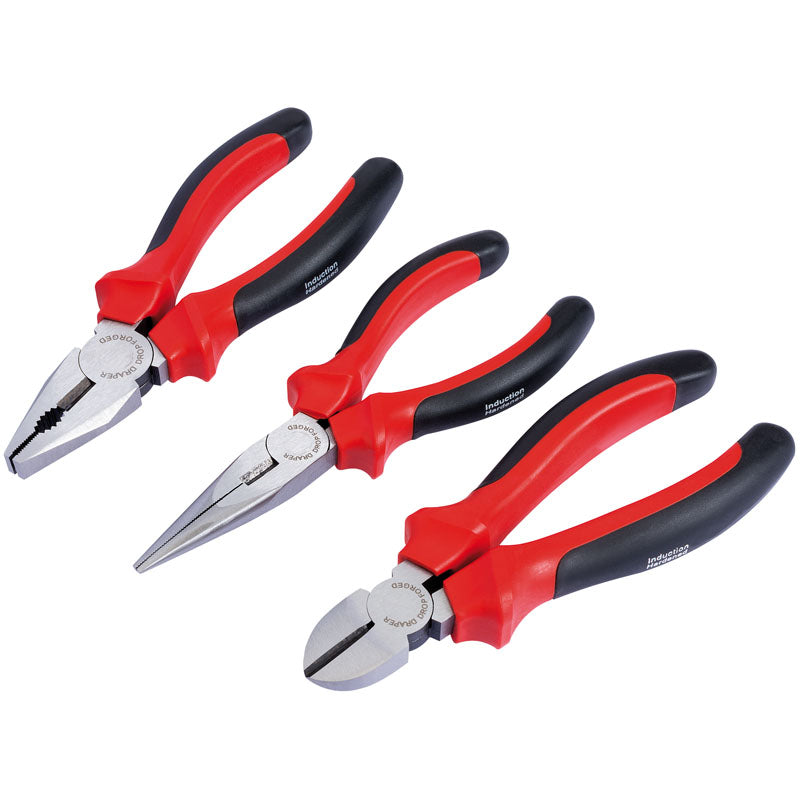 Draper Plier Set With Soft Grip Handles, 160mm (3 Piece) DRA-68001