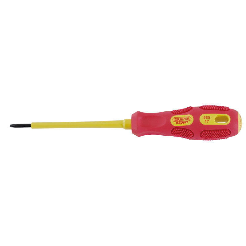 Draper VDE Approved Fully Insulated Plain Slot Screwdriver, 2.5 x 75mm (Display Packed) DRA-69211
