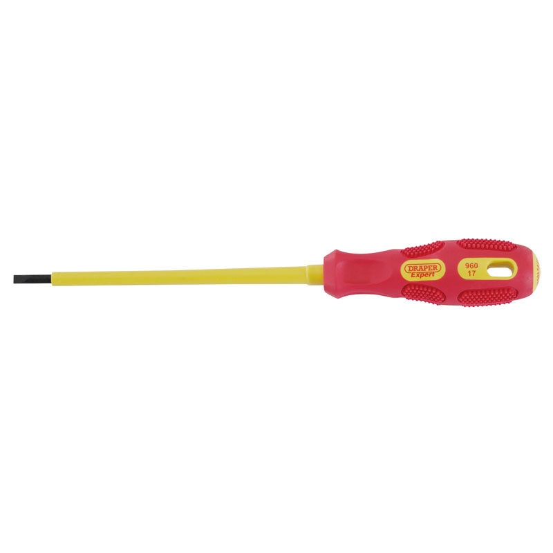Draper VDE Approved Fully Insulated Plain Slot Screwdriver, 3.0 x 100mm (Display Packed) DRA-69212