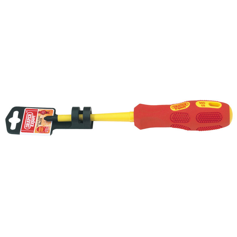 Draper VDE Approved Fully Insulated Cross Slot Screwdriver, No.2 x 100mm (Display Packed) DRA-69223