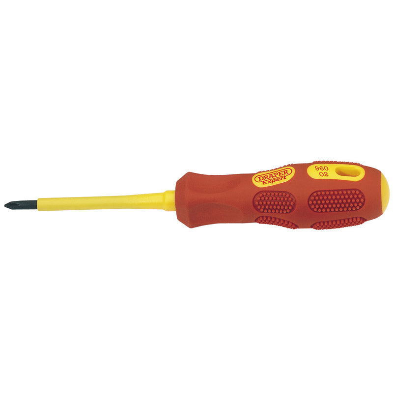 Draper VDE Approved Fully Insulated Cross Slot Screwdriver, No.1 x 80mm (Sold Loose) DRA-69225