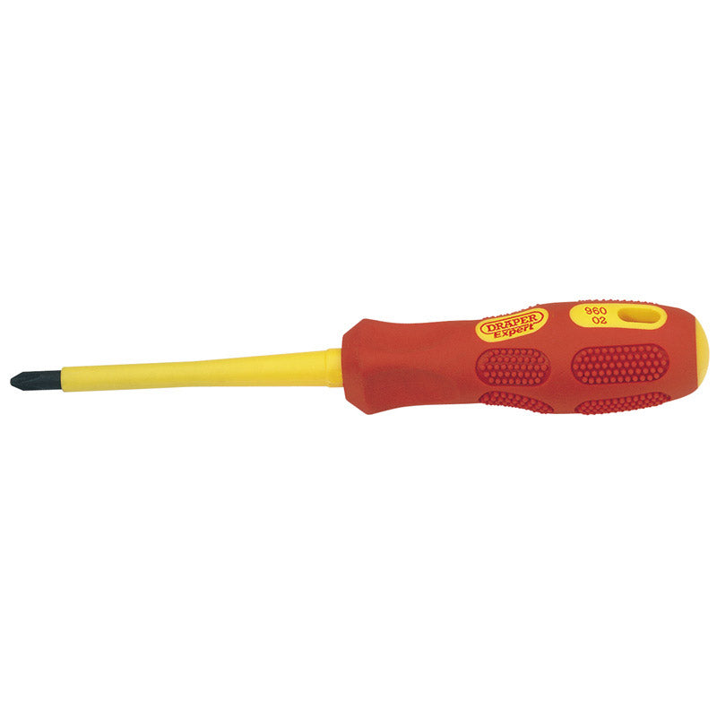 Draper VDE Approved Fully Insulated Cross Slot Screwdriver, No.2 x 100mm (Sold Loose) DRA-69226