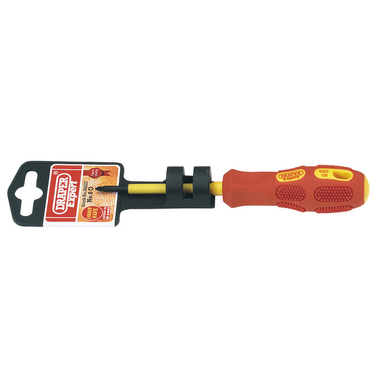 Draper VDE Approved Fully Insulated PZ TYPE Screwdriver, No.0 x 60mm (Display Packed) DRA-69227