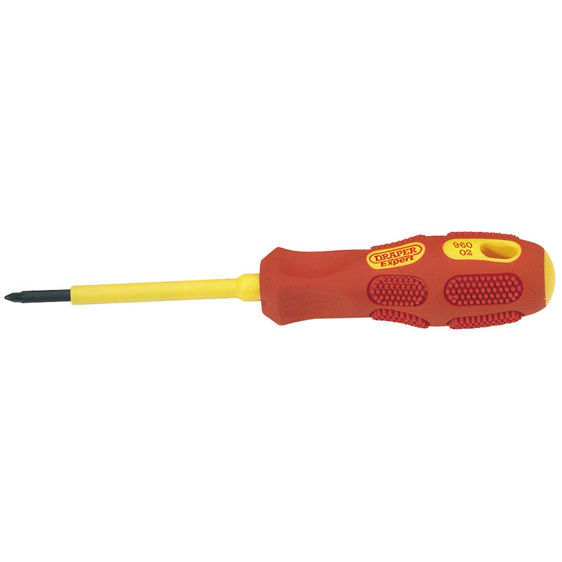 Draper VDE Approved Fully Insulated PZ TYPE Screwdriver, No.0 x 60mm (Sold Loose) DRA-69230