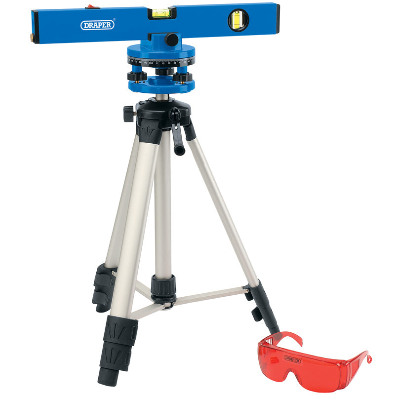 Draper Laser Level Kit with 360° Swivelling Tripod, 400mm DRA-69580