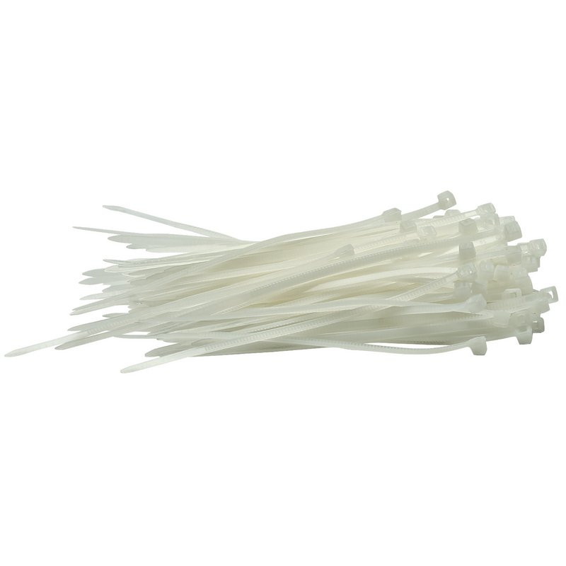 Draper Cable Ties, 2.5 x 100mm, White (Pack of 100) DRA-70390