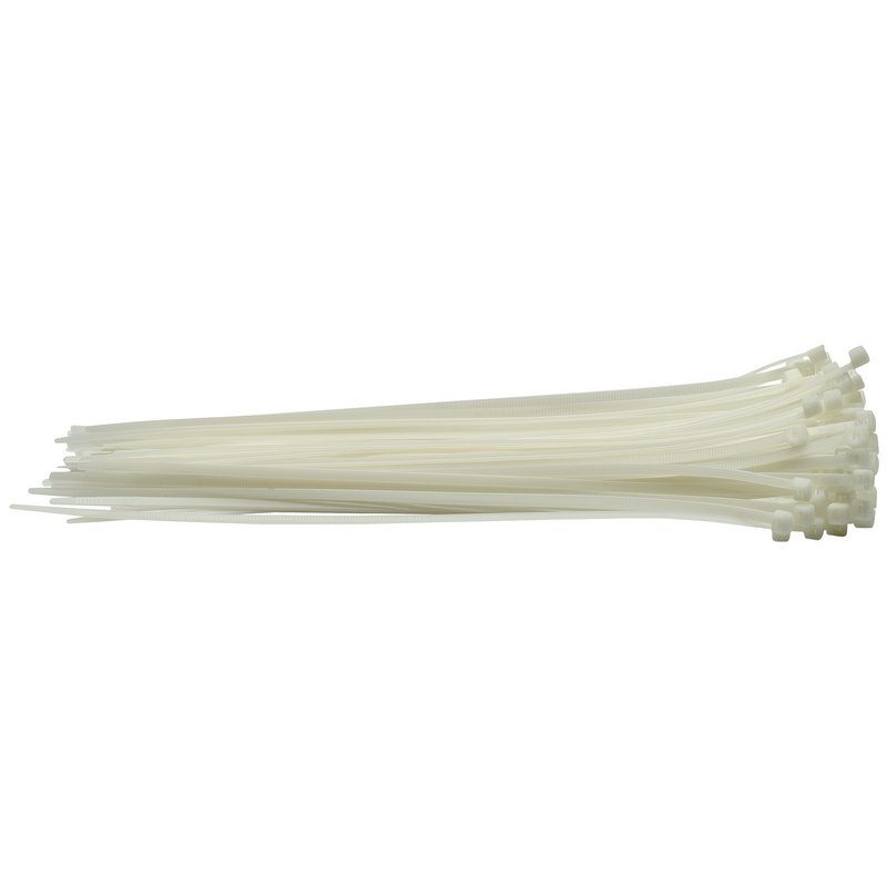 Draper Cable Ties, 4.8 x 300mm, White (Pack of 100) DRA-70399