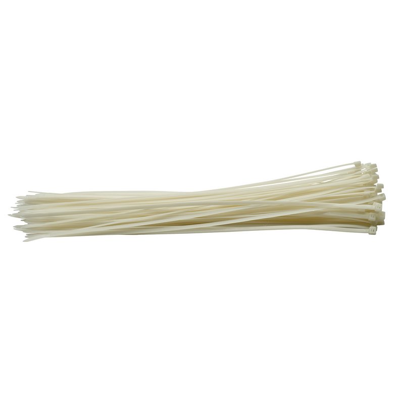 Draper Cable Ties, 4.8 x 400mm, White (Pack of 100) DRA-70401
