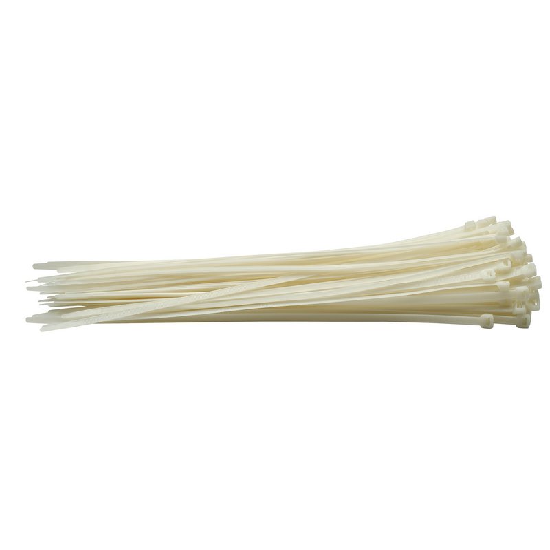 Draper Cable Ties, 7.6 x 400mm, White (Pack of 100) DRA-70404