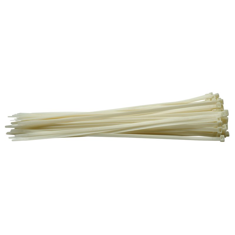 Draper Cable Ties, 8.8 x 500mm, White (Pack of 100) DRA-70410