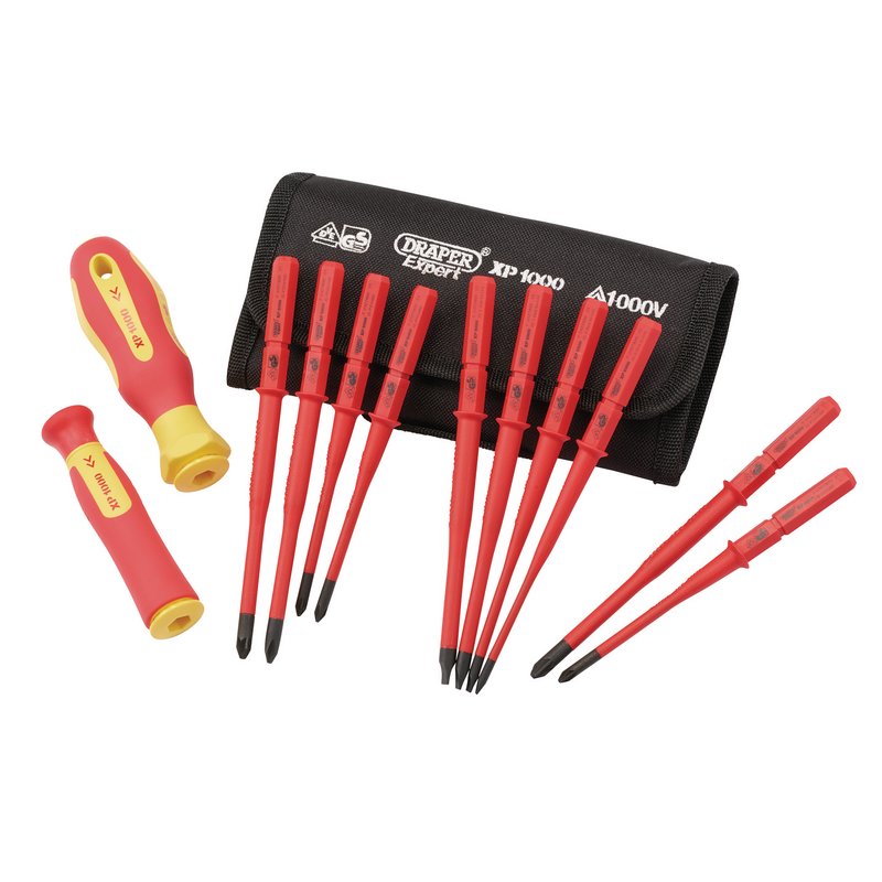Draper XP1000 VDE Slimline Interchangeable Screwdriver Set (12 Piece) DRA-70867